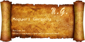 Megyeri Gergely névjegykártya